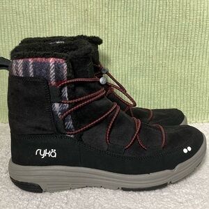 Ryka Alyssa Toggle Faux Fur-Lined Black Women's Winter Boots  - Size 6.5M US